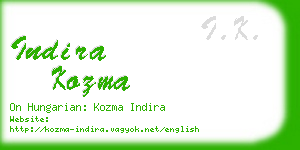 indira kozma business card